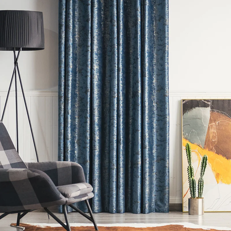

Light Luxury Simple Modern Curtains for Living Room Velvet Gilded Cortina Blackout Curtains Bedroom Window Curtain Home Custom