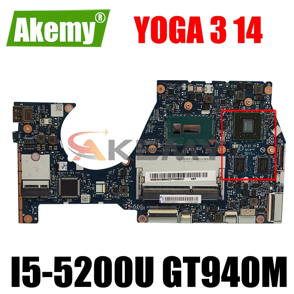 

NM-A381 для Lenovo YOGA 3 14 YOGA3 14 материнская плата для ноутбука i5 5200U GPU GT940M 2G 100% протестированная работа