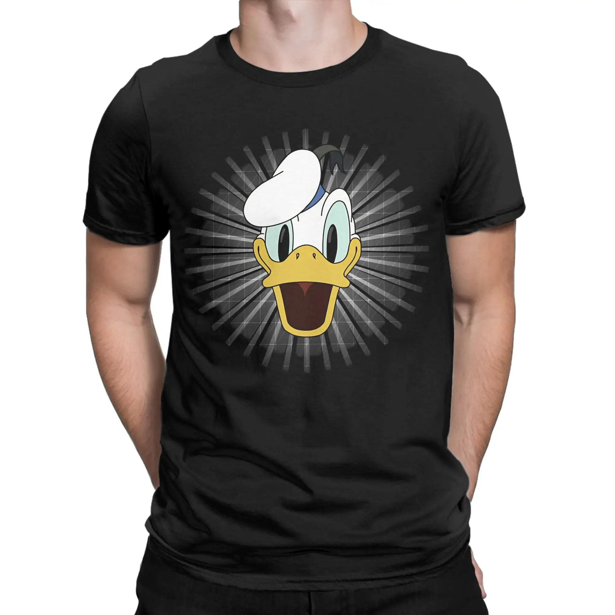 Фото Мужская футболка D-DuckTales Donalds Duck, одежда из 100% хлопка, забавная футболка с короткими рукавами и круглым вырезом, подарок на день рождения, футболка №2