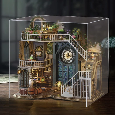 CUTEBEE DIY деревянный кукольный домик магический собор Миниатюрный Кукольный домик комплект с мебелью Roombox Волшебная Академия игрушка подарок на день рождения