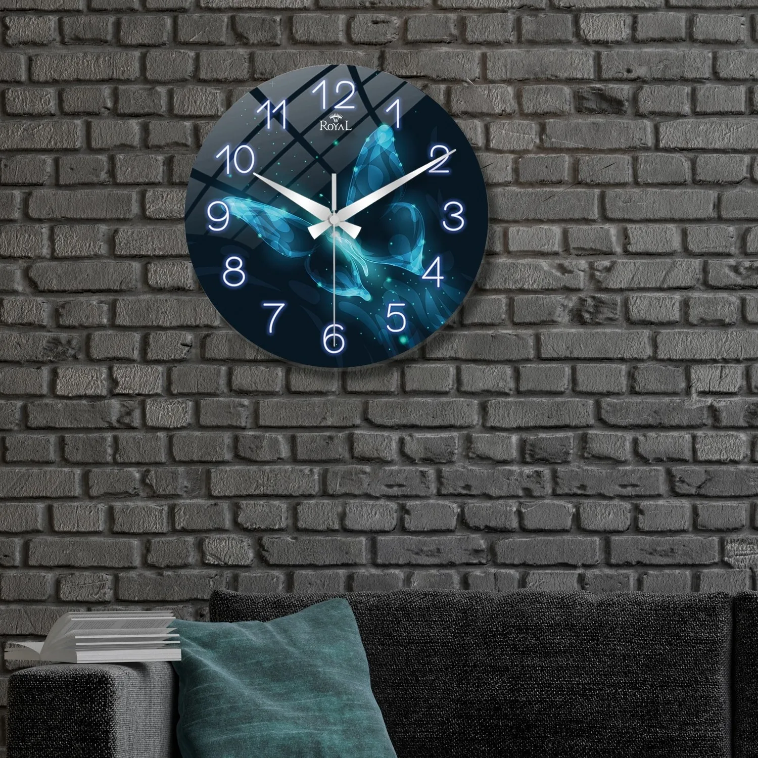

Curly Decorative Glass Wall Clock 40 Cm Printed Decorative Aesthetic Design Stylish Modern Easy Kurulumlu Quality