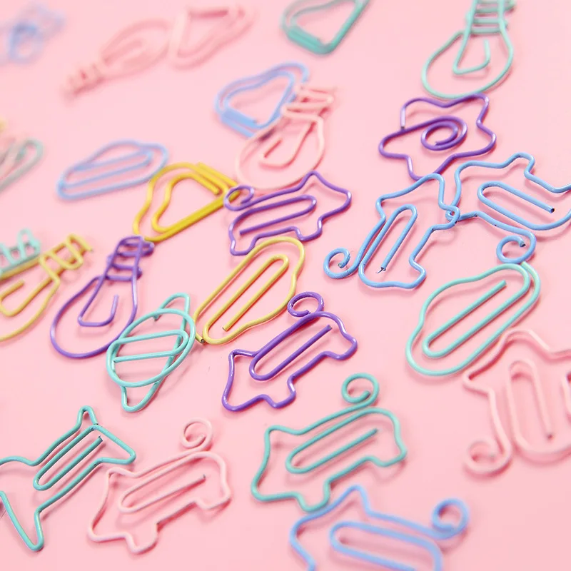 

10 pcs/pack cute Cactus star Ice Cream Mini Paper Clips Kawaii Stationery Metal Clear Binder Clips Photos Tickets Notes Letter