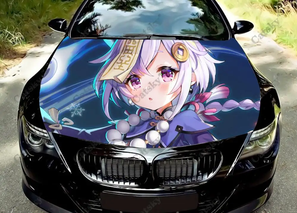 

Qiqi Anime Genshin Impact Car Decal Graphics Vinyl Decal Cover Pattern Packaging Decal Custom DIY Design Hood Engine Stickers