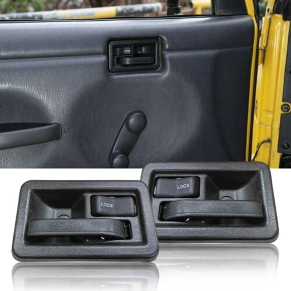 

1 пара внутренней дверной ручки 55176477AB аксессуар черный LH и RH для Jeep YJ TJ 1987-2004 высокое качество практичный