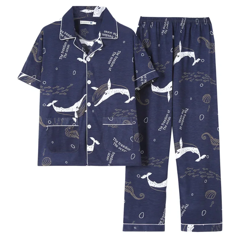 Новинка 2022 мужская одежда для сна летний кардиган с короткими рукавами верхняя