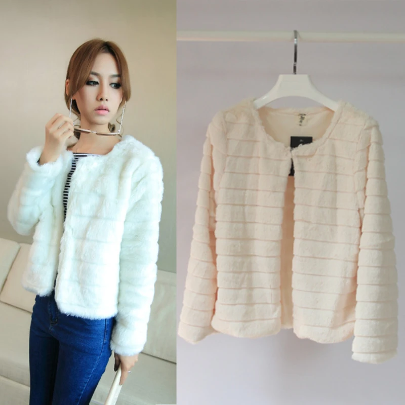 

Autumn and Winter Temperament Fashion High Imitation Fur Sete Rabbit Hair Slim Fit Noble Short Women's Small Coat Women's Wear