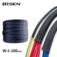1m braided cable sleeve black insulated flame retardant and wear resistant pet expandable sheathing 1mm100mm wire protection