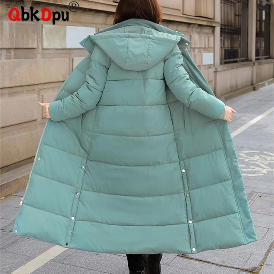 

Casual Overcoats Snow Wear Parkas Casual Outwear Top Korean Sobretudos Winter Hooded Cotton Padded Warm Thick Long Coat Women