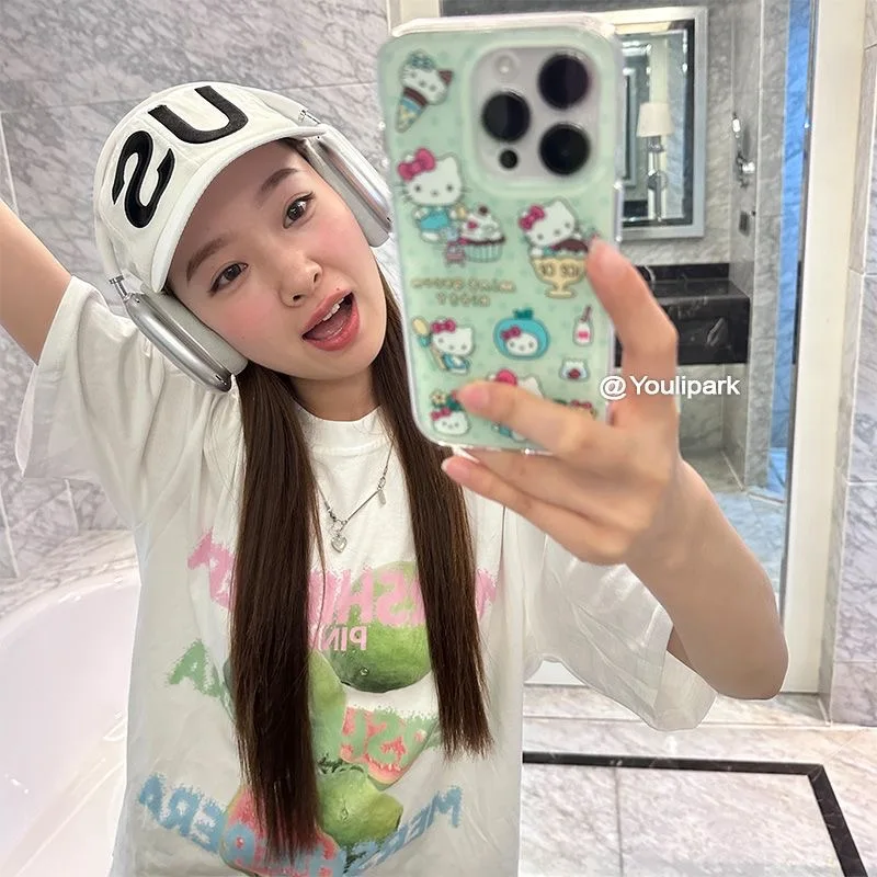 Ins Мороженое Hello Kittys прозрачное пространство для Vivo Y03 Y16 Y17 Y17S Y19 Y21 Y28 Y36 Y52S Y55S Y73S Y75 Y78