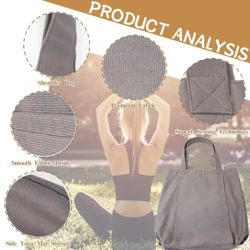 Сумка для йоги пилатеса коврика Холщовая Уличное оборудование упражнений