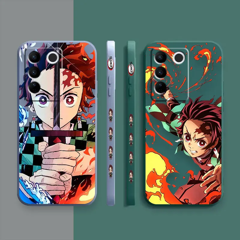 Case For VIVO S1 S5 S6 S7 S9 S9E S10 S12 S15 S16 S16E V19 V20 V21 V23 V25 V27 PRO 5G Case Funda Shell Anime Demon Slayer Tanjiro