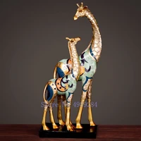 nordic creative resin gold simulated animal giraffe parrot modern home crafts ornaments decoration sculpture miniature figurines