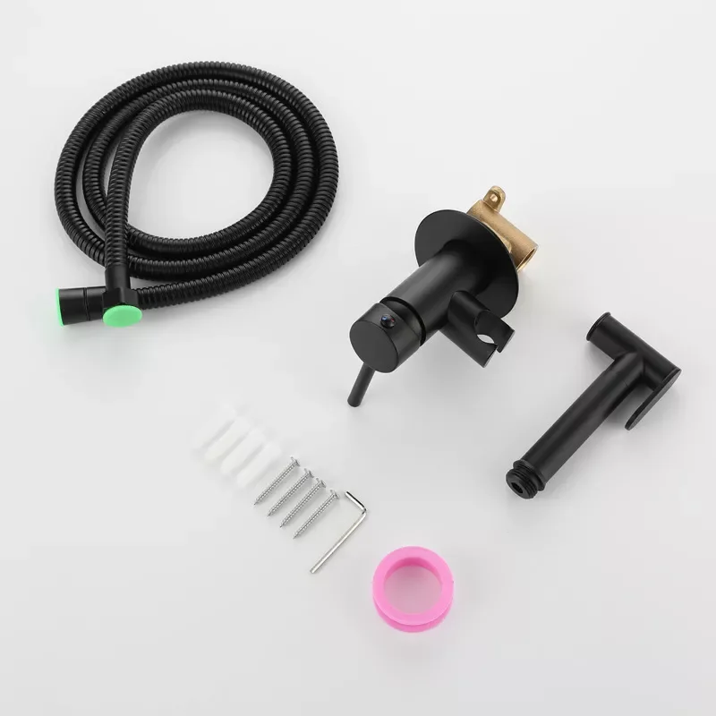 

Black Bidet Faucet Shower Tap Cold and Hot High Pressure Bathroom All Brass Mixer Easy To Install