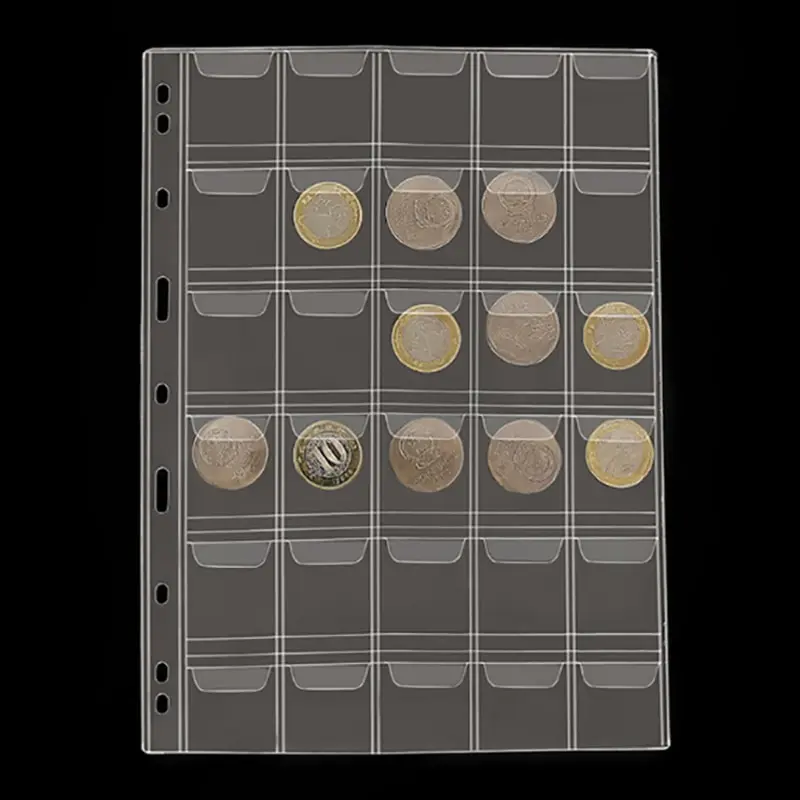 

30 Pockets Classic Plastic Coin Holder Sheet Storage Collection Money Album Case Wholesale