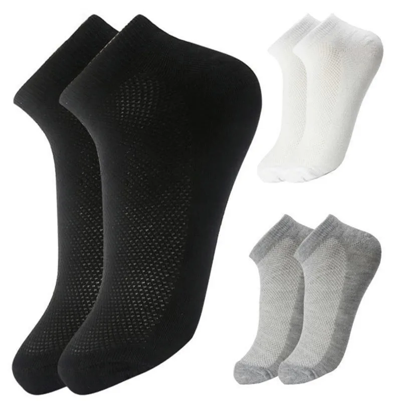 

5Pairs Men's Short Socks Breathable Boat Socks Slippers Ankle Men/Male Socks