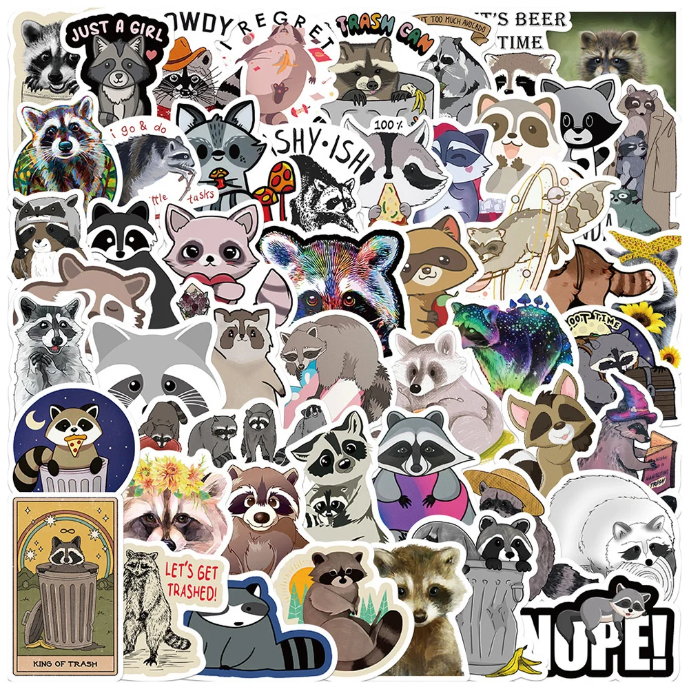 

50 наклеек Procyon Lotor для стен ноутбуков канцелярских принадлежностей, милых наклеек