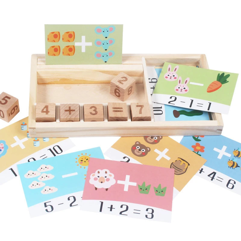 

Montessori Education Wood Spelling Words Number Pattern Match Game Kids Early Educational Toys for Children Learning Wooden Toy