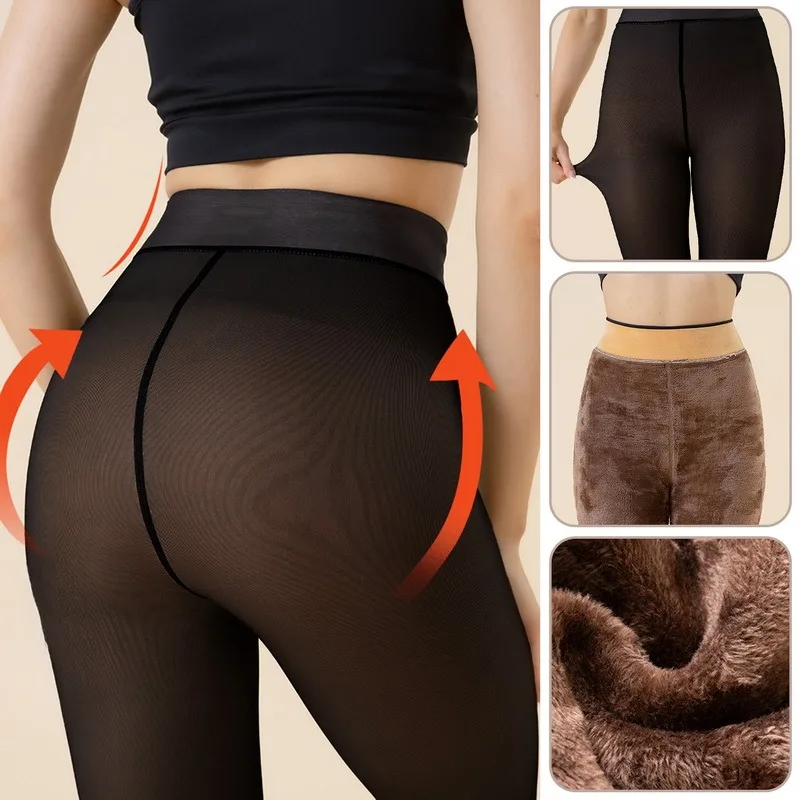 

Large Size Winter Thermo Leggings Sexy seamless women fleece tights High Waist Stocking Insulated Pants Female Slim Pantyhose