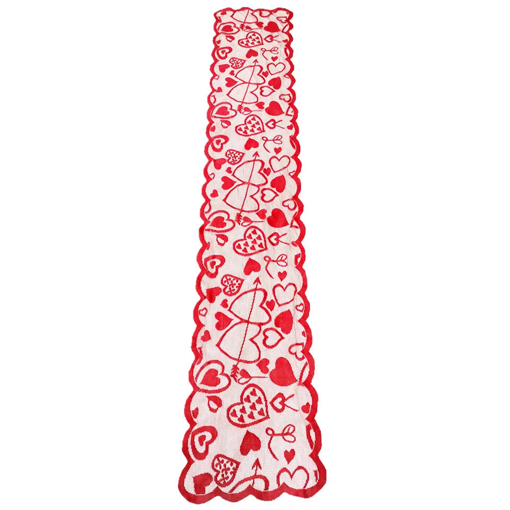 

Table Covervalentines Day Heart Party Runner Wedding Decoration Restaurant Home Flag Pattern Cloth