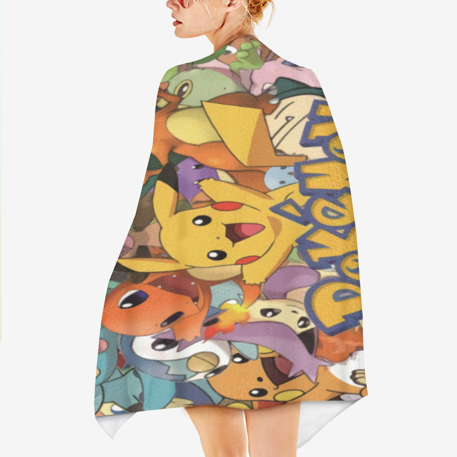 

2022 Pokemon New Toys Kawaii Cartoon Bath Towel Summer Beach Microfiber Festive Birthday Party Supplies