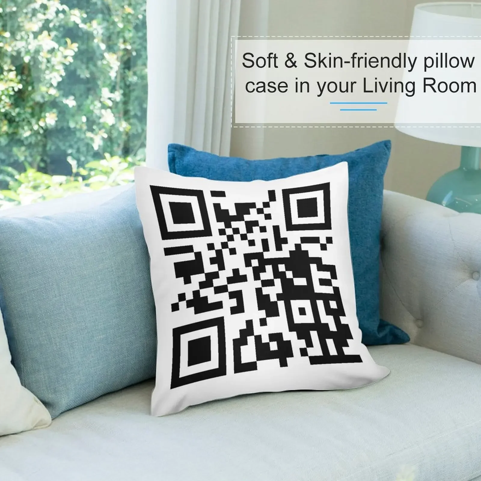 Rickroll - QR Code Декоративная подушка Чехлы для диванных подушек Роскошная наволочка