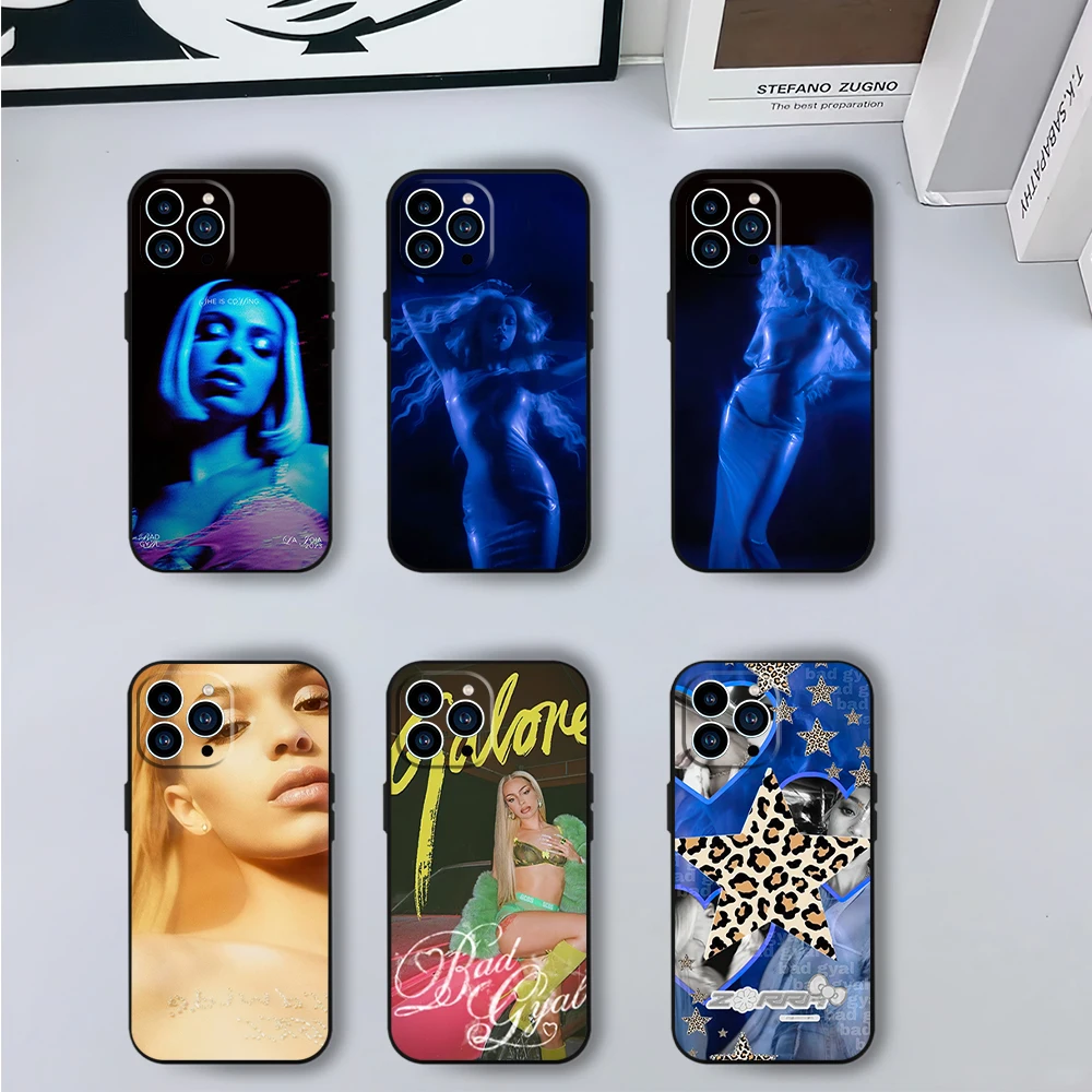 Singer B-Bad G-Gyal LA JOIA Phone Case for iPhone 12 11 13 14 15 16 Max Pro Plus Black Soft Silicone Cover