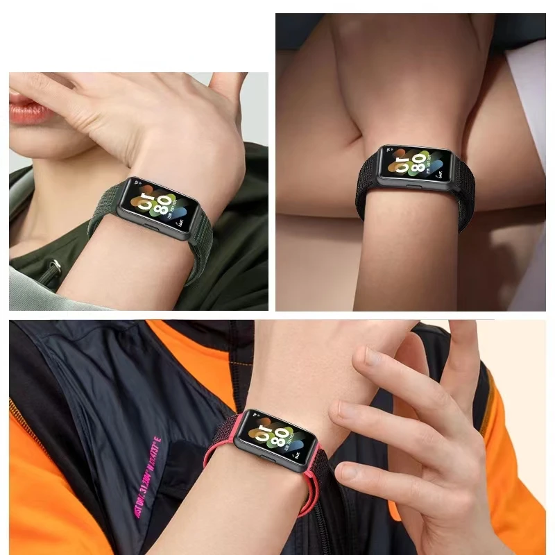 Нейлоновый ремешок с петлей для Huawei Band 10 9 8 7, оригинальный дышащий ремешок, умный браслет Correa для Huawei Band 10 9 8, ремень (art.: 3920cd8d97ec4) - 3920cd8d97ec4