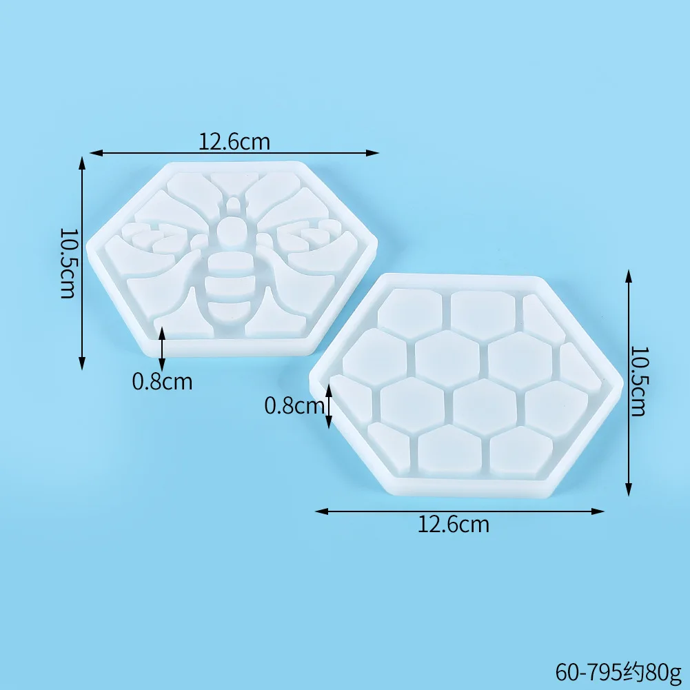 Diy Honeycomb Bee Coaster Mold Crystal эпоксидная смола форма hex Hollow декоративная силиконовая для