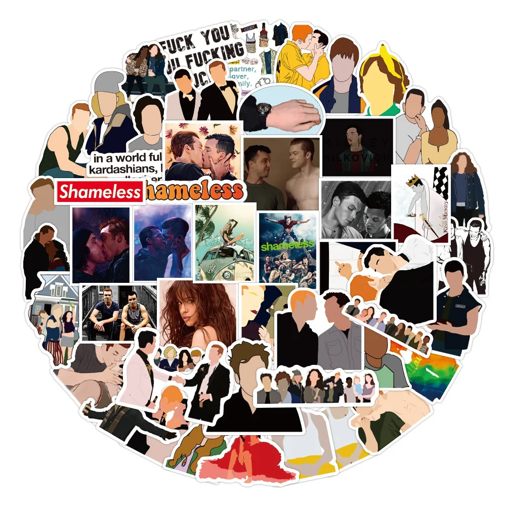 

10/30/50PCS American Drama Shameless Graffiti Sticker Waterproof Suitcase Notebook Refrigerator Water Cup Helmet GuitarWholesale