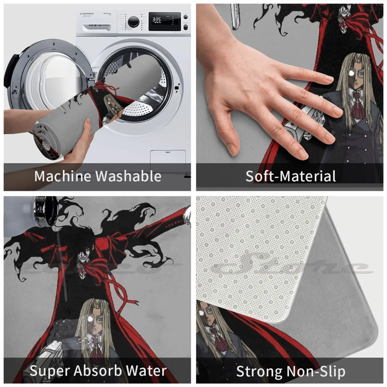 Коврик Hellsing с водой нескользящий дверной коврик Хеллсинг Алукард аниме японская