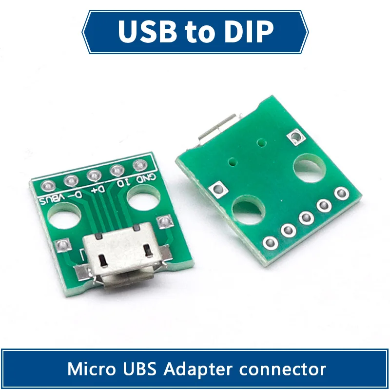 10 шт. адаптер MICRO USB Для DIP-адаптера 5-контактный женский разъем искусственная