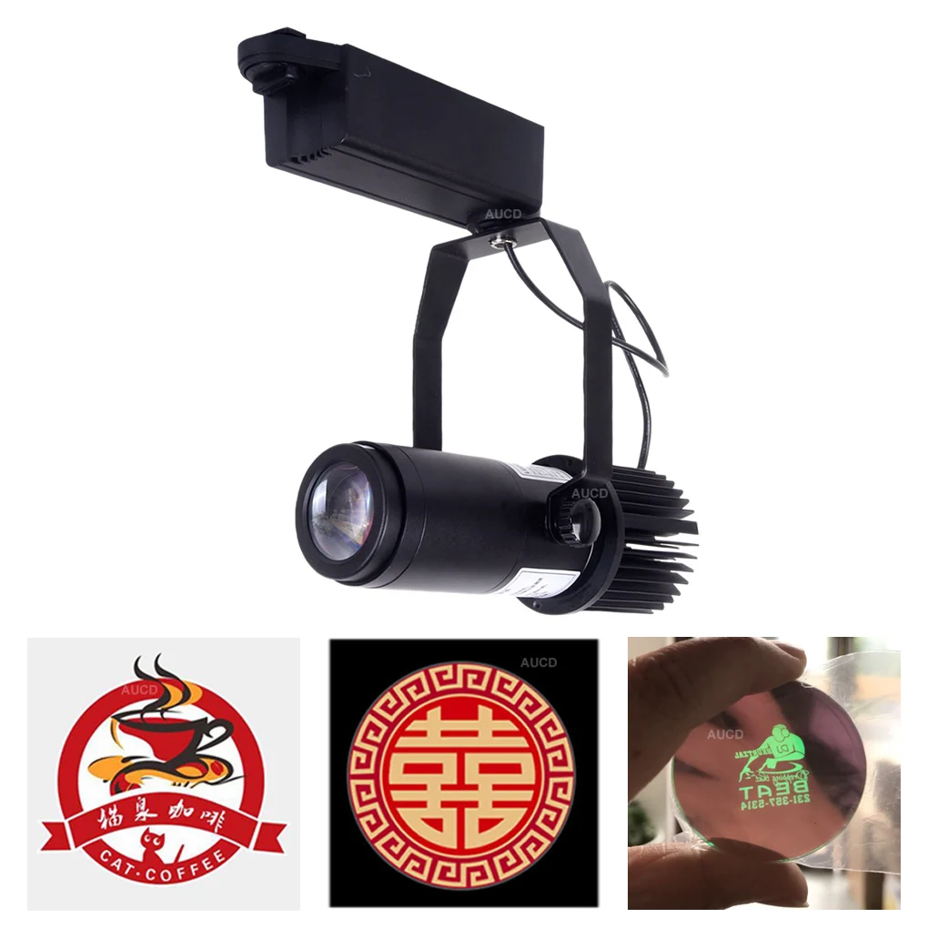 

Custom Design 37mm/1.46" Gobo Card + 25W LED HD Zoom AD Logo Projector Track Lamps DJ Indoor Flag Advertising Slide Rail Lights