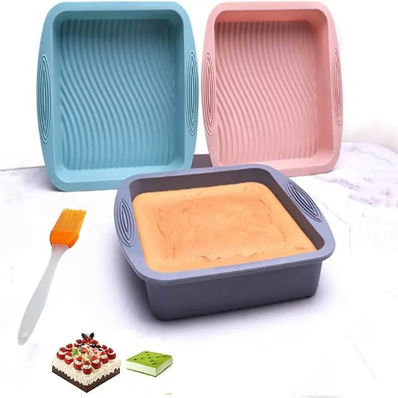 

24CM Square Cake Pan Toast Pan Bread Pan Silicone Baking Pan Baking Forms For Pastry Accessories Tools Food Grade Silicone Mould