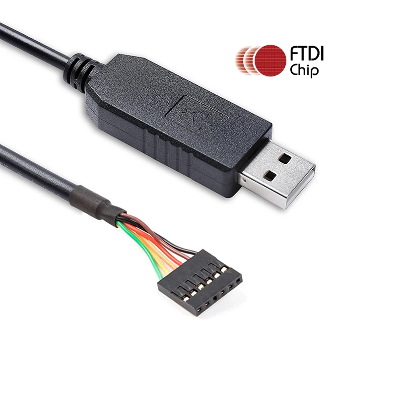 Фото Последовательный кабель преобразователя TTL-232R-3V 3 TTL-232R-5V USB в TTL, FTDI чипсет FT232RL USB в 3,3 v 5v TTL UART, кабель последовательной загрузки №1