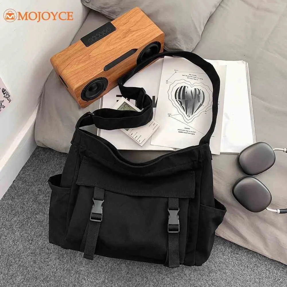 

Холщовые женские сумки-мессенджеры в японском стиле Харадзюку, модные повседневные сумки на плечо для подростков, большие дизайнерские сум...