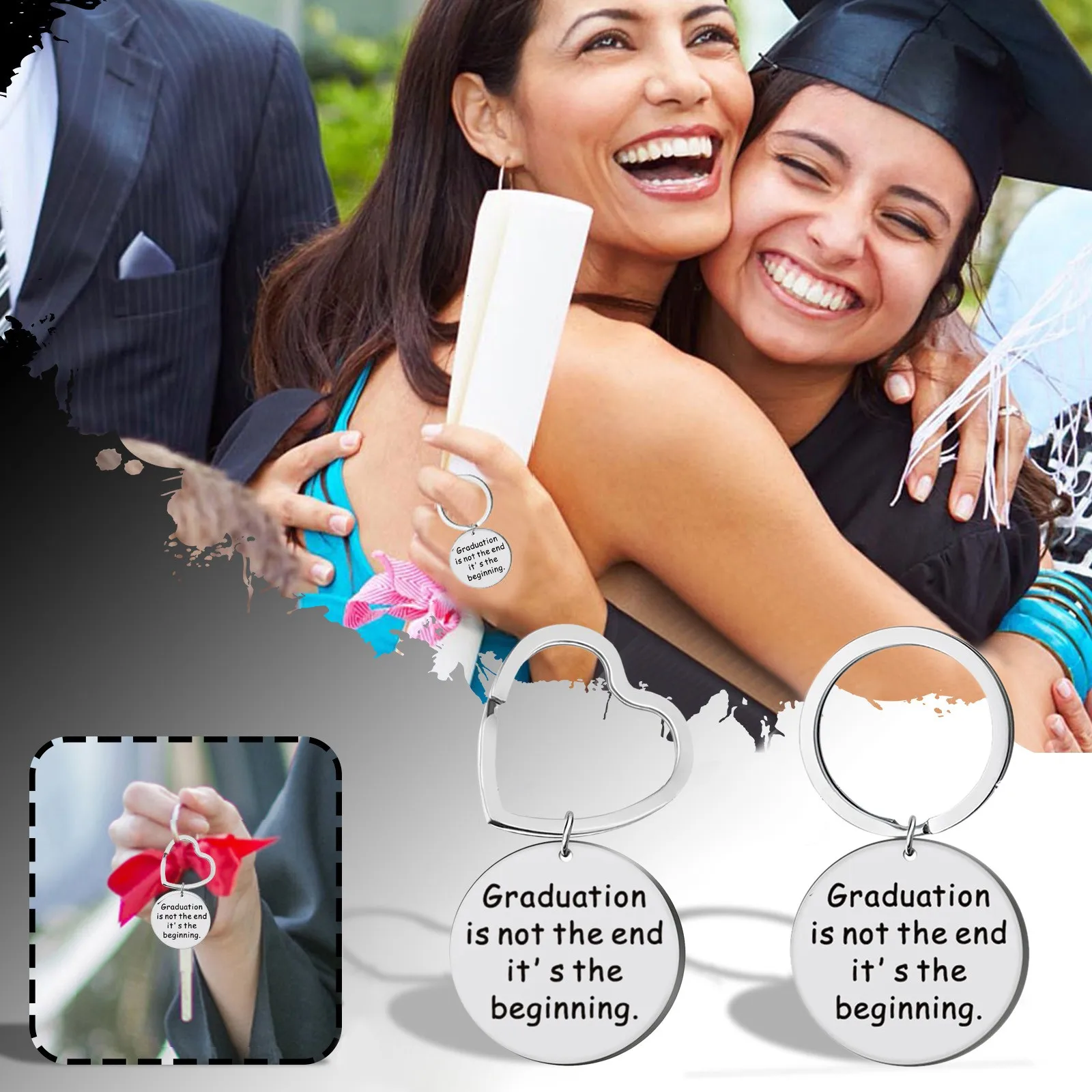 

Key Graduation 2022 Stainless Steel Ring Graduation Ring Personalized Key 1PC Graduation Keychain Keychains Wrist Strap Key