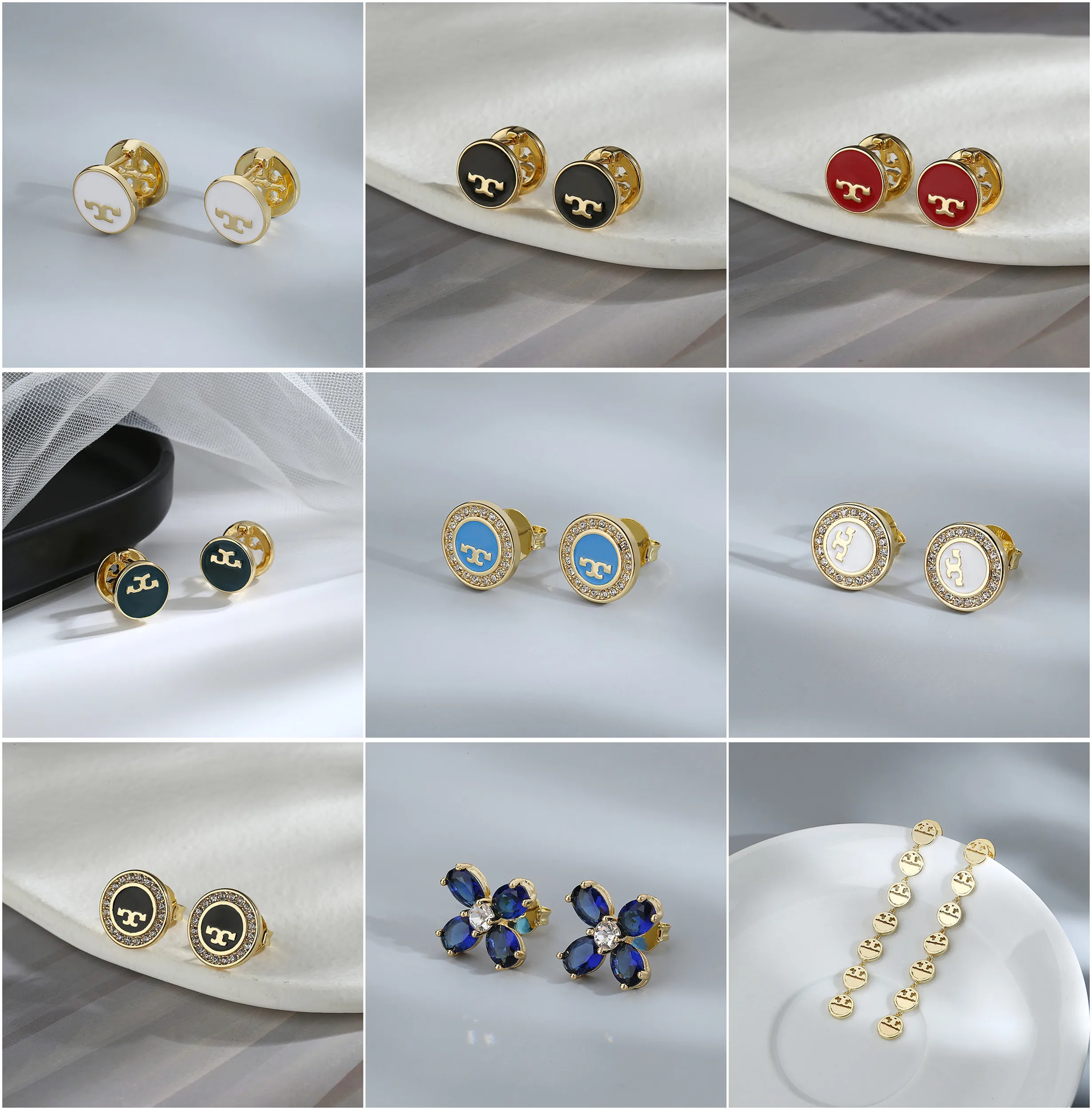 

Круглые красочные эмалевые серьги, инкрустированные цирконом, простые модные высококачественные женские аксессуары