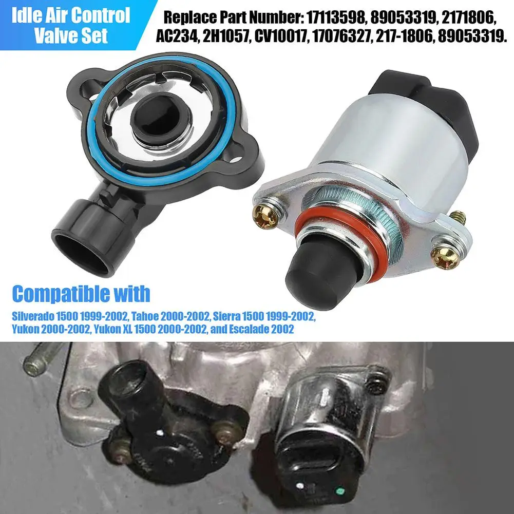 

Throttle Position Sensor Idle Motor Air Control Valve Combination Set 17123852 17113598 Replacement Parts