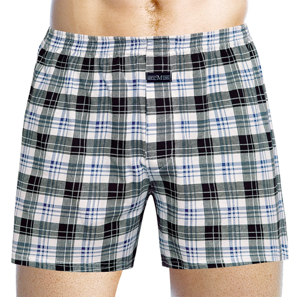 

Mens Woven Boxer Shorts Rich Cotton Elasticated Pack Underwear Plus Size High Waist Breathable Moisture Absorption Boxers