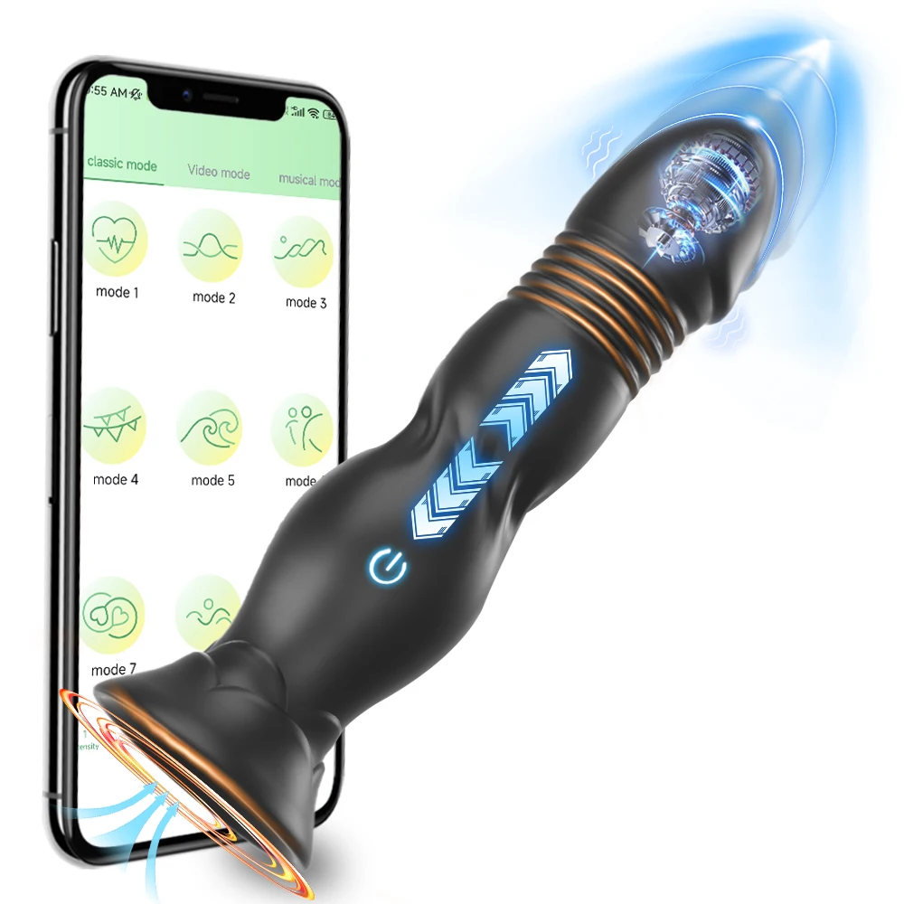 Телескопический массажер простаты Анальная пробка вибратор с дистанционным