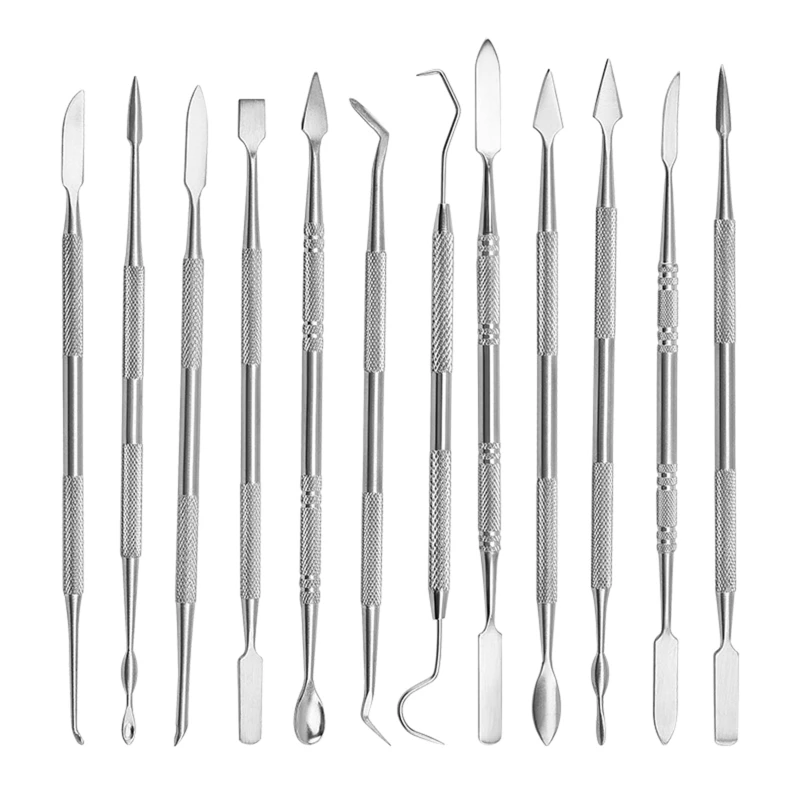 

12 Pieces Wax Carvers Set Stainless Steel Wax Carving Tool Double Ended Dental Wax Modeling Sculpting Tools for Shaping