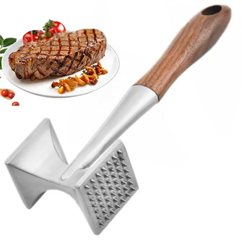 

304 Stainless Steel Meat Hammer Double Faced Meat Tenderizer Household Loose Meat Hammer Kitchen Tools Steak Bar Breaker Gadgets