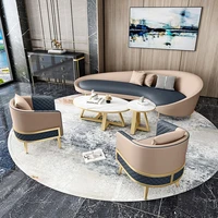 private customcurved negotiation sofa combination light luxury style business hotel beauty salon clothing store reception