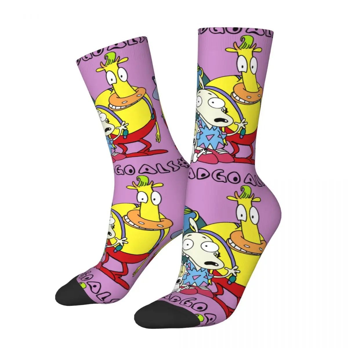 

Hip Hop Vintage SQUADGOALS Crazy Men's Compression Socks Unisex Rockos Modern Life Harajuku Pattern Printed Crew Sock