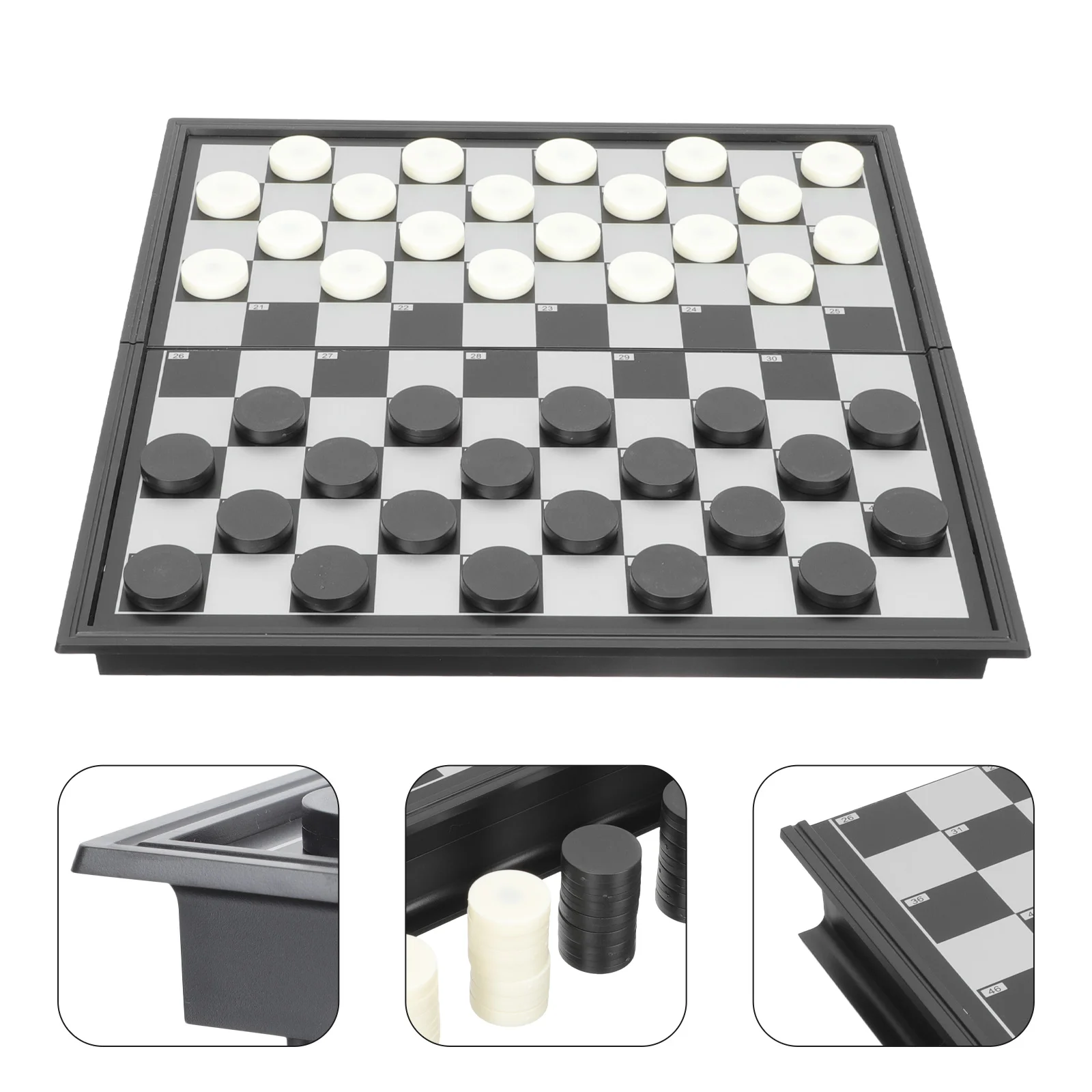 

Magnetic Toy Checkers Party Board Game Fold Trainer Portable Hips High Impact Plastic Training Props Toddler Chess