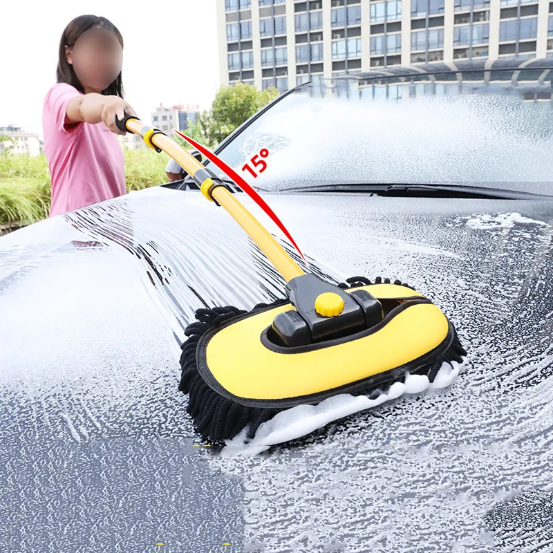 

Car Cleaning Brush Bending Rod Car Wash Brush Telescoping Long Handle Cleaning Mop Chenille Broom Auto Accessories