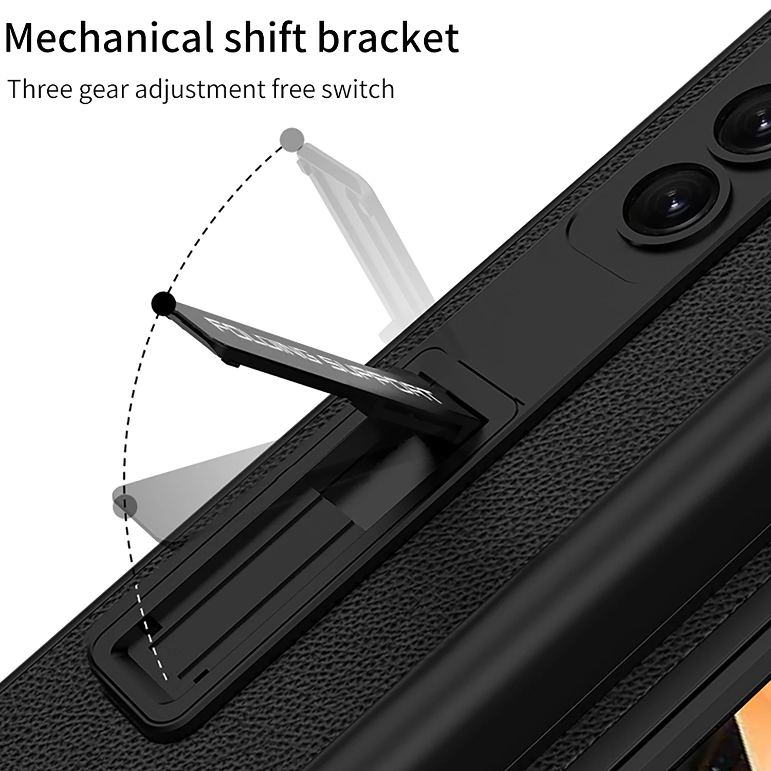 Slim Pen Holder Case For Samsung Galaxy Z Fold5 Fold4 Fold3 5G Leather Skin Bracket Hard Plastic Cover Glass Film Protector Capa