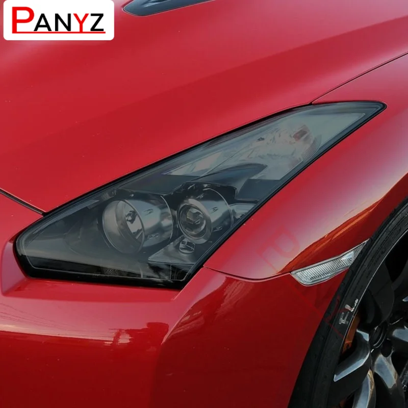 

2 шт., защитная пленка для автомобильных фар, виниловая Прозрачная черная наклейка из ТПУ для Nissan GTR R35 Nismo 2009-2020, аксессуары