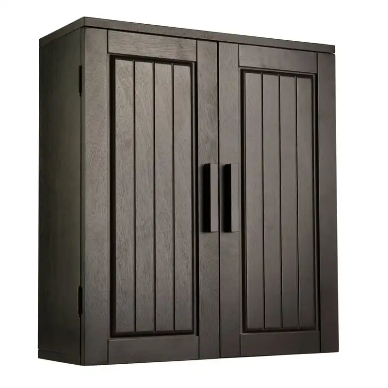 

Removable Wooden Wall Cabinet with 2 Doors, Espresso