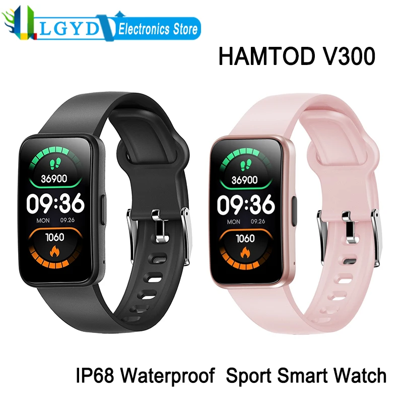 Смарт-часы HAMTOD V300 водостойкие IP68 1 47 дюйма TFT-экран поддержка нескольких языков